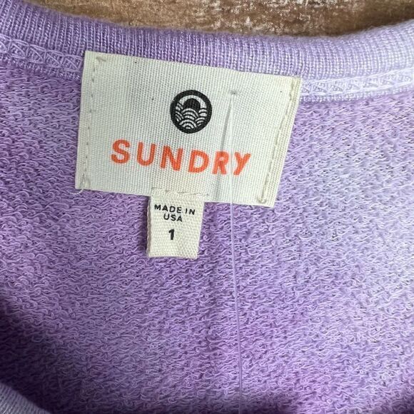 Sundry Sweatshirt Lilac White Tie Dye Size 1 Small for this brand - Picture 3 of 10